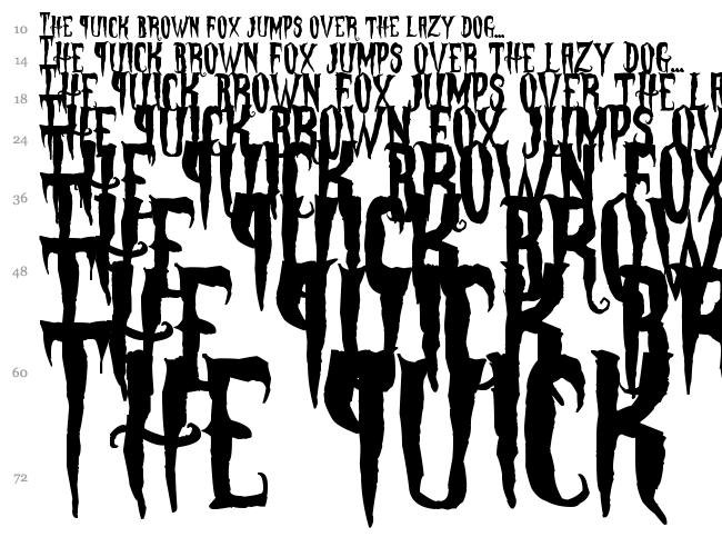Phantom Fingers font waterfall